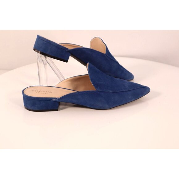 Cole Haan Women's Blue Suede‎ Pointed-Toe Mules Size 9 - Picture 4 of 10